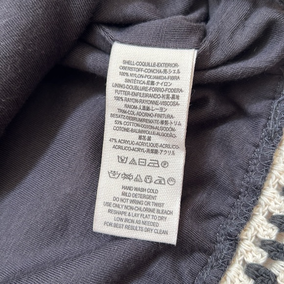 Free People baseball jacket cropped crochet trim Size Large - Picture 15 of 16